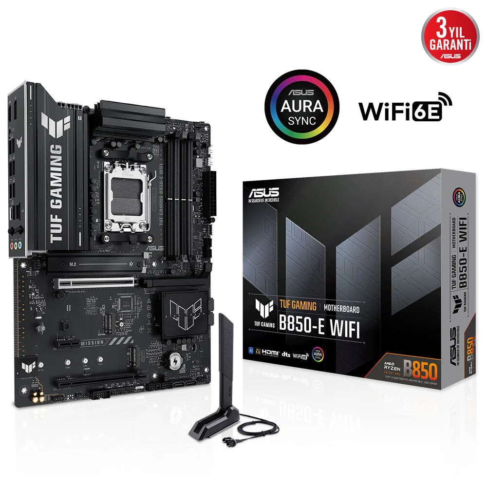 ASUS TUF Gaming B850-E WIFI AM5 DDR5 Ses GLAN DP/HDMI SATA3 USB3.2 ATX Anakart