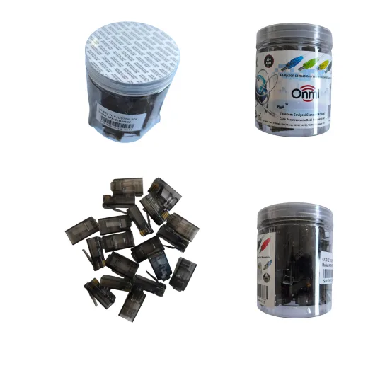 Apronx RJ-45 CAT6 UTP Siyah Yeni Nesil Bottle Modular Plug (100 Adet)