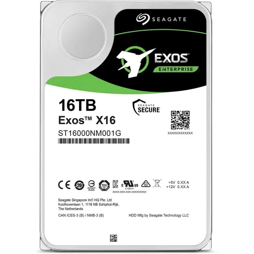 Seagate Exos X16 ST16000NM001G 16TB 7200RPM 256MB 3.5 inç SATA3 Güvenlık VE NAS Disk
