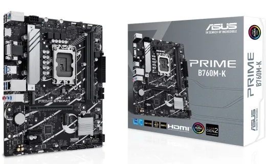 ASUS Prime B760M-K 1700P DDR5 Ses GLAN VGA/HDMI SATA3 USB3.2 MATX Anakart