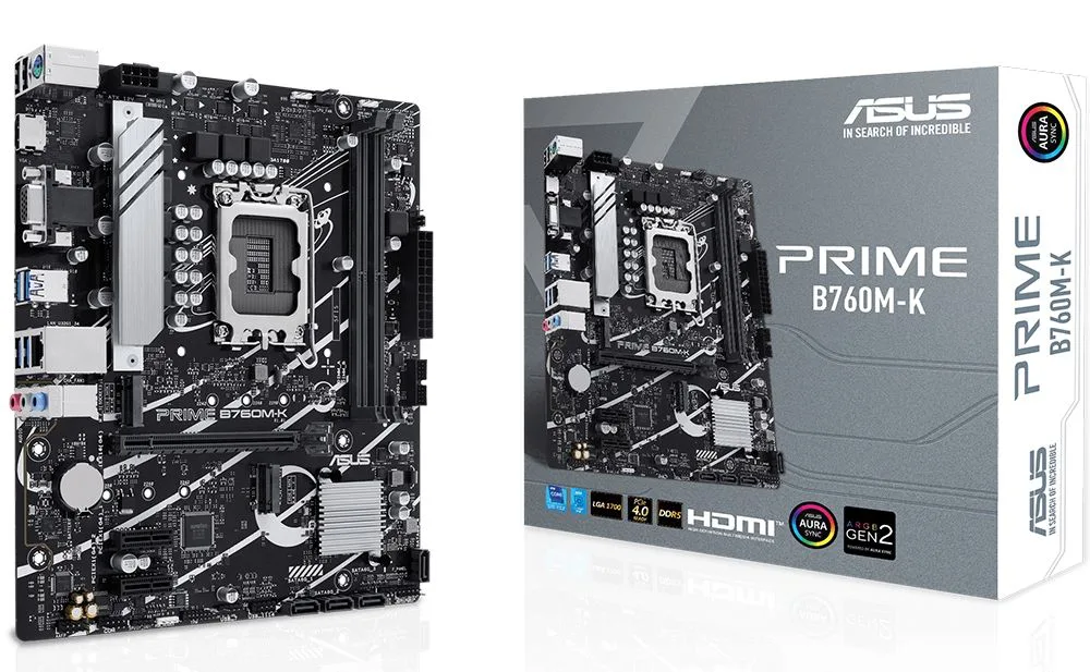 ASUS Prime B760M-K 1700P DDR5 Ses GLAN VGA/HDMI SATA3 USB3.2 MATX Anakart