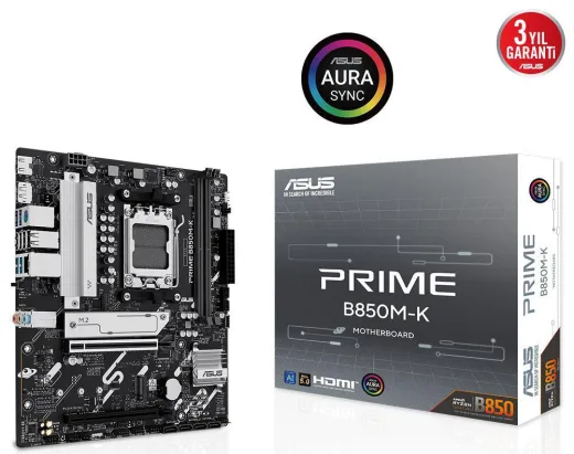 ASUS Prime B850M-K AM5 DDR5 8400MHz(OC) HDMI MATX Anakart