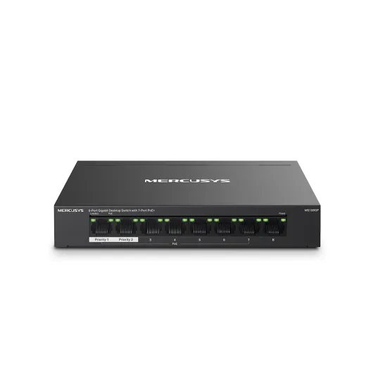 TP-Link Mercusys MS108GP 8 Port 10/100/1000 7 Port POE 65W Yönetilemez Gigabit Switch