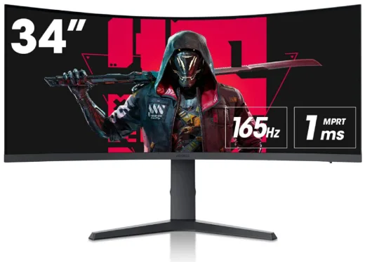 Koorui 34E6UC 34 inç Gaming Curved 165HZ 1MS 4K WQHD HDMI/DP Vesa Monitör Siyah
