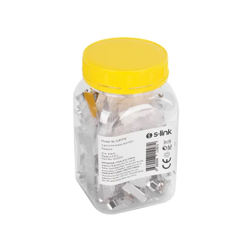 S-Link CAT7 FTP Metal Jack 50Lİ Kavanoz
