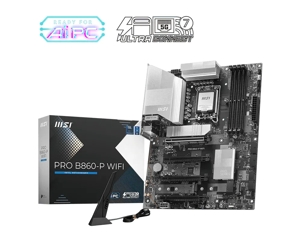 MSI PRO B860-P WIFI Soket 1851 DDR5 8600MHz(OC) 3XM.2 1X TB4 HDMI Display 5G LAN WIFI 7 ATX