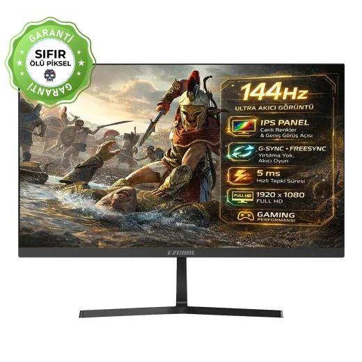 27 Ezcool Corp EZP27 144HZ 5MS IPS Monitör HDMI/VGA (Sifir Ölü Piksel Garantili)