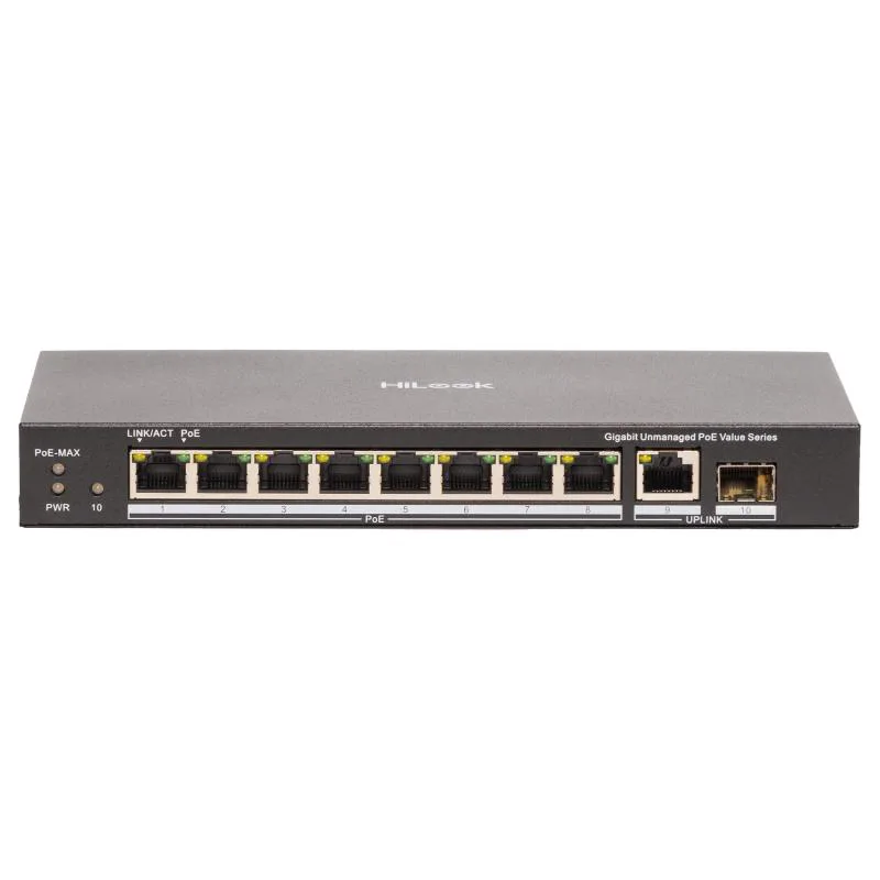 Hikvision-Hilook NS-0510P-80(B) 8X100 Mbps POE Ports, 2 X 1000 Mbps RJ45 Port 80W
