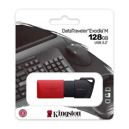 Kingston 128 GB USB3.2 Data Traveler Exodia M Siyah/Kırmızı (DTXM/128GB)
