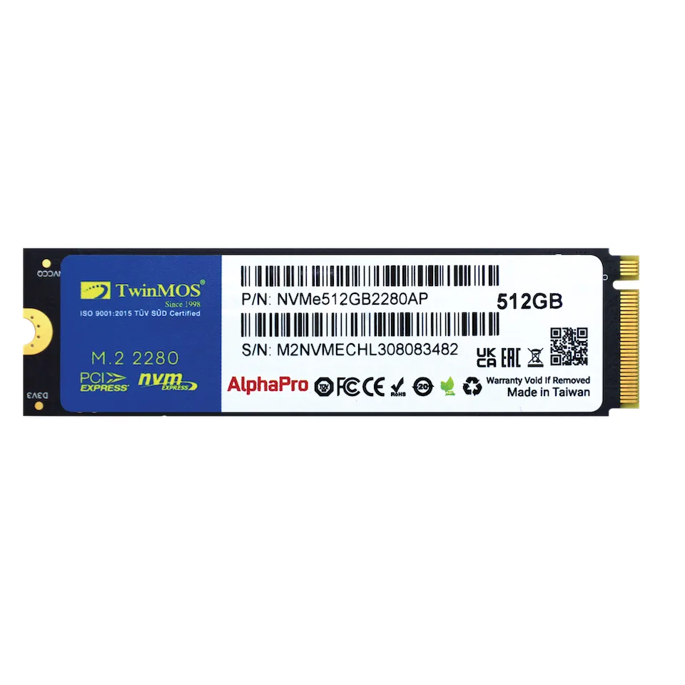 Twinmos 512GB M.2 NVME SSD 3600/3250 (NVME512GB2280AP)