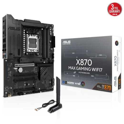 ASUS X870 MAX Gaming WIFI7 AM5 DDR5 Ses GLAN HDMI/USB SATA3 USB3.2 ATX Anakart