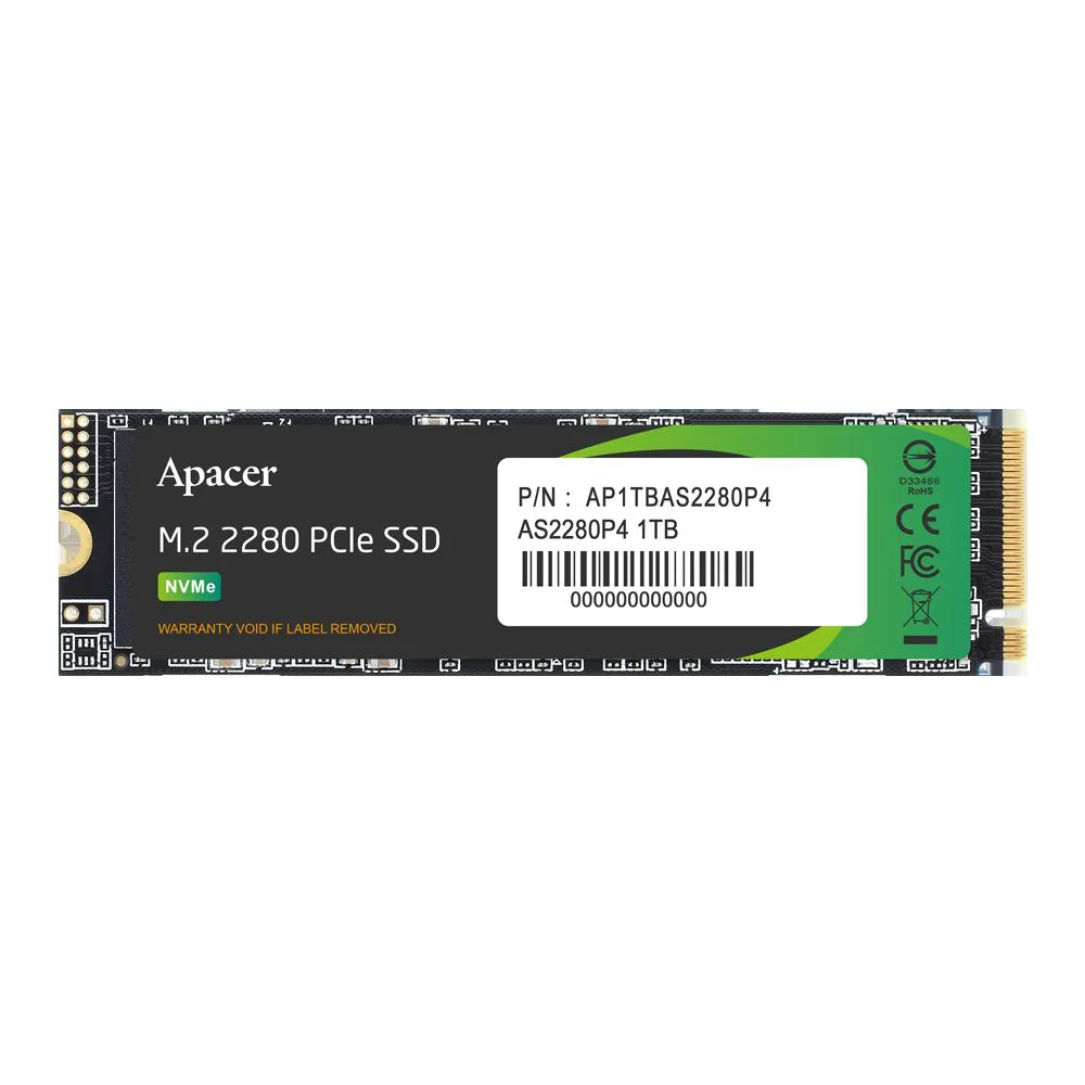Apacer AS2280P4 1TB 3000/2000MB/S NVME PCIE GEN3X4 M.2 SSD Disk