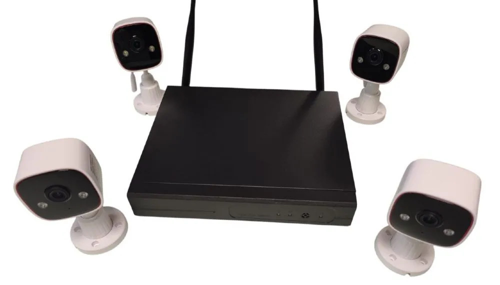 Apronx BS420 4 Kanal NVR + 3MP 4 Kamera Full Color Mik. WIFI Set