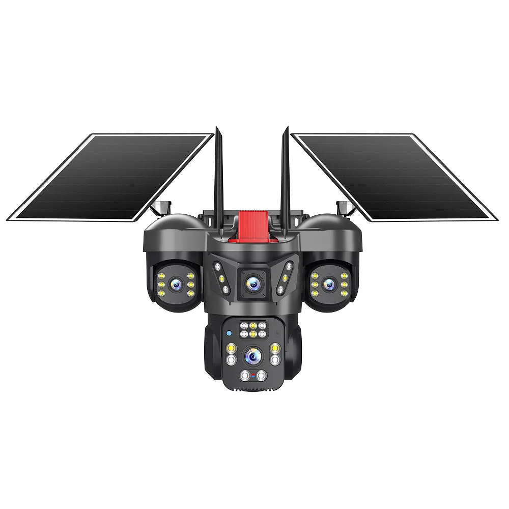 Joysee SW4 12MP Aov 2X3.6MM 2X3.6MM 2X2.8MM Solar WIFI Dört Kamera 22IR+12LED PZ
