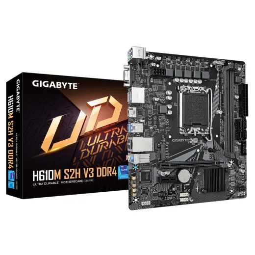 Gigabyte H610M-S2H V3 Intel 1700P 2XDDR4 GLAN HDMI/2XDP/VGA SATA3 USB3.2 M.2 MATX Anakart