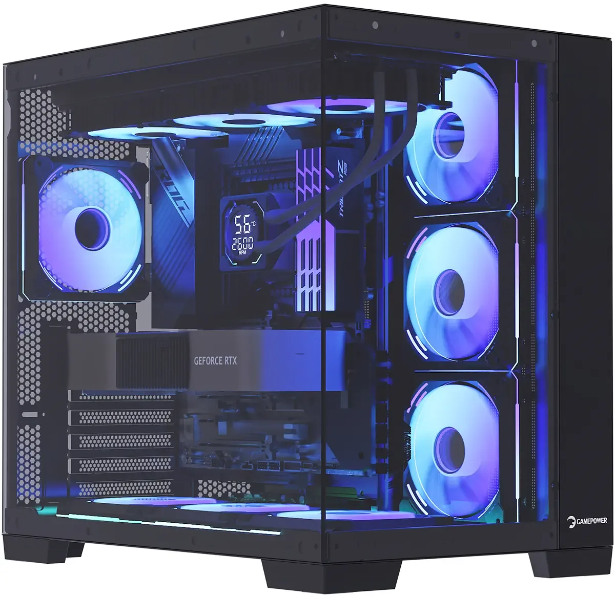 Gamepower Warcry Pulse 4X12CM ARGB Fan Temperli Cam ATX Gaming Kasa (Psu Yok)