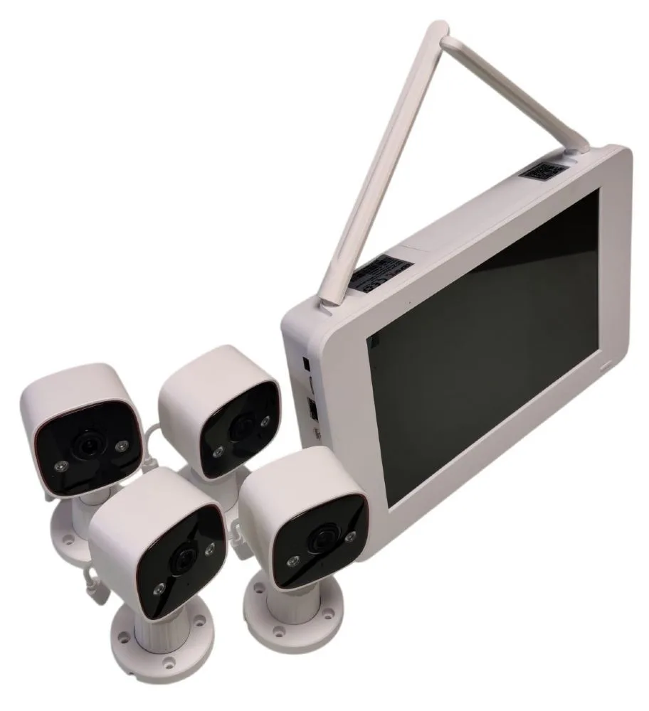 Apronx BSM400 4 Kanal NVR + 3MP 4 Kamera Full Color Mik. + 10 inç LCD WIFI Set