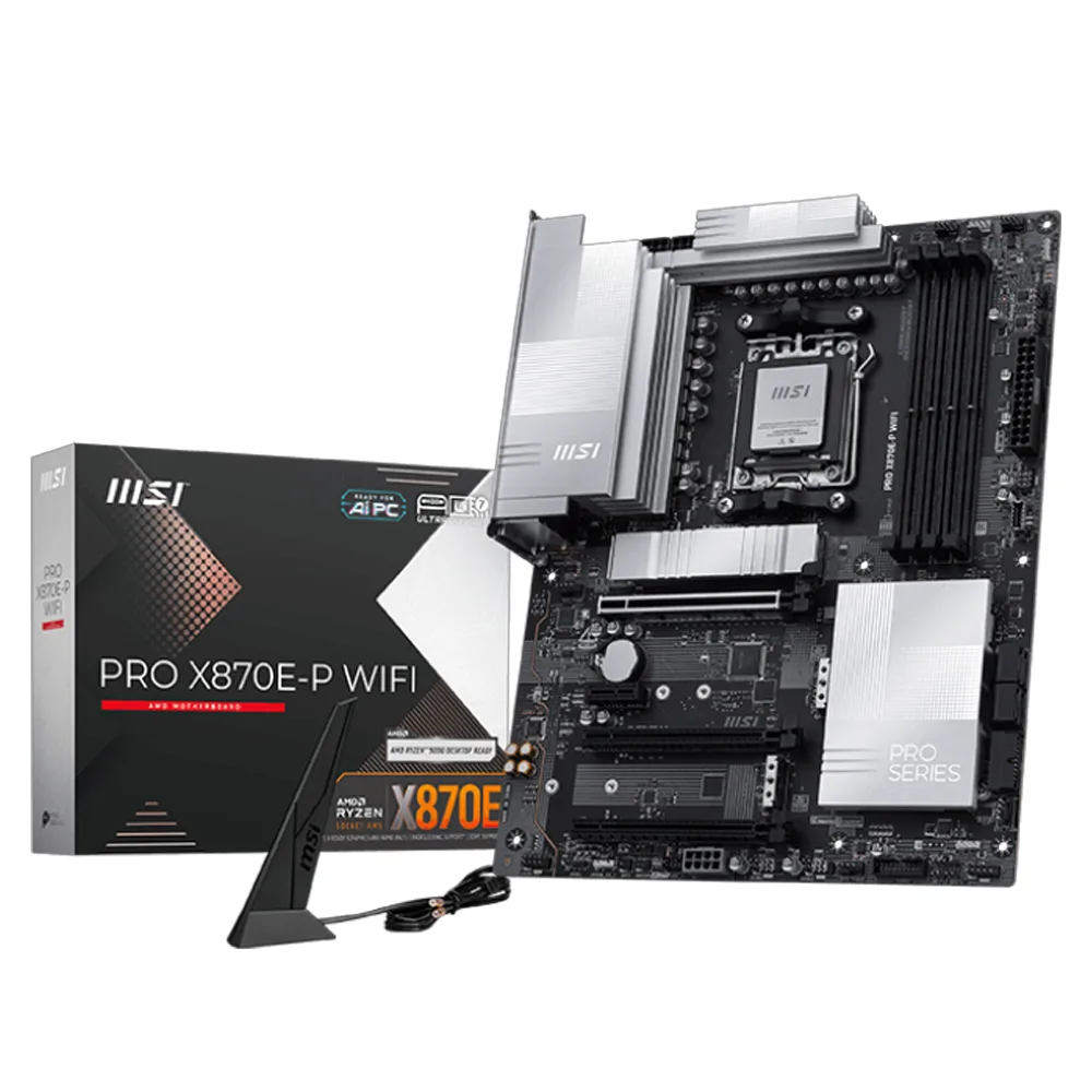 MSI PRO X870E-P WIFI AM5 DDR5 8200MHz(OC) 3X M.2 USB4 Gbps HDMI 5G LAN WIFI 7 RGB ATX Anakart