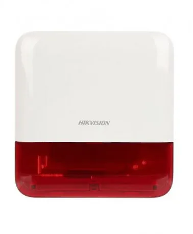 Hikvision DS-PS1-E-WE Harici Tip Kablosuz Alarm Sireni (Kırmızı)