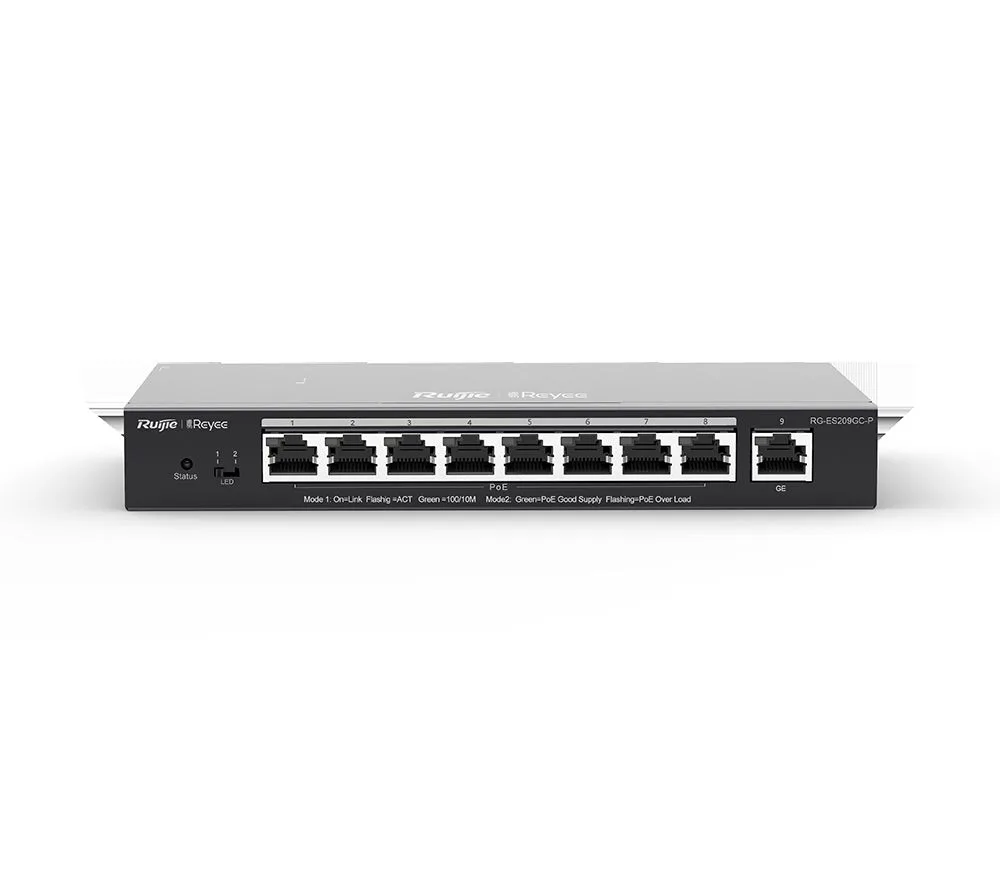 Ruijie Reyee RG-ES209GC-P 9 Port 10/100/1000 8XPOE 120W Yönetilebilir Switch