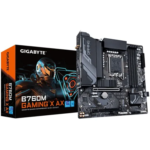 Gigabyte B760M Gaming X AX WIFI-6E DDR5 HDMI DP PCIE 16X V5.0 1700P ATX Anakart