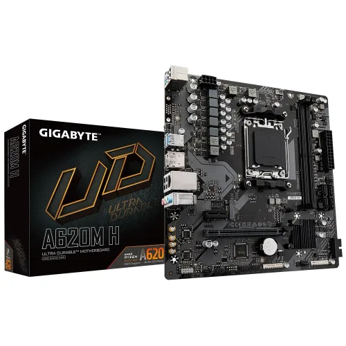Gigabyte A620M-H AM5 DDR5 Ses GLAN DP/HDMI SATA3 USB3.2 MATX Anakart