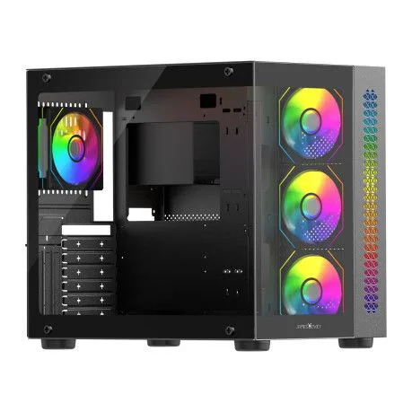 James Donkey Stark S800 4XARGB Temperli Cam ATX Siyah Gaming (Oyuncu) Kasa Poweryok
