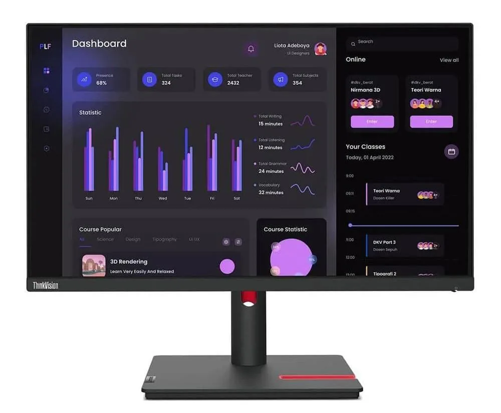 Lenovo Thinkvision T24I-30 63CFMATXTK 23.8 inç 4MS 60HZ Wled HDMI+VGA+DP Monitör