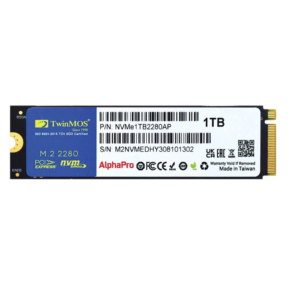 Twinmos 1TB M.2 NVME SSD 3600/3250 (NVME1TB2280AP)