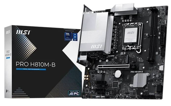 MSI PRO H810M-B 1851P DDR5 Ses GLAN DP/HDMI/USB SATA3 USB3.2 MATX