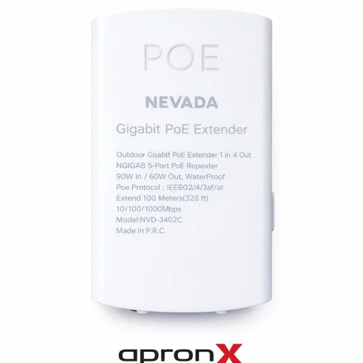 Apronx NVD-3402C 1 IN 4 Gigabit Out POE Repeater Extender Waterproof(POE Uzatıcı) Waterproof