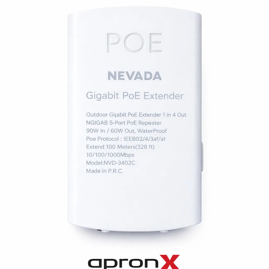 Apronx NVD-3402C 1 IN 4 Gigabit Out POE Repeater Extender Waterproof(POE Uzatıcı) Waterproof