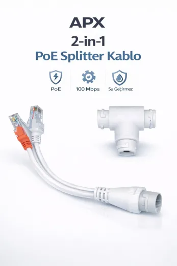 Apronx APX-PT14 2IN1 POE Splitter Kablo POE Ayirici