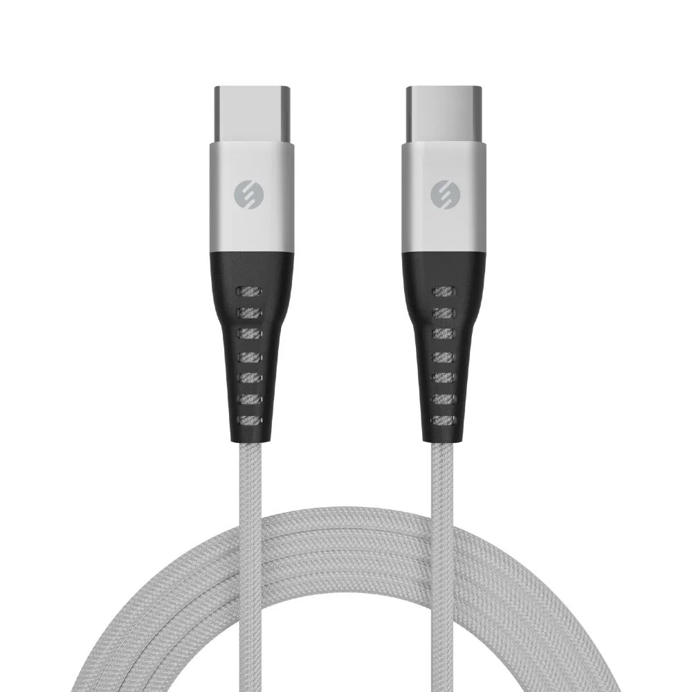 S-Link SL-STM55T 3A Fast Şarj Type-C TO Type-C Silver Data + Şarj Kablosu