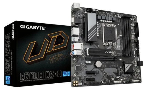 Gigabyte B760M DS3H 1700P DDR5 Ses GLAN DP/HDMI/VGA SATA3 USB3.2 MATX Anakart