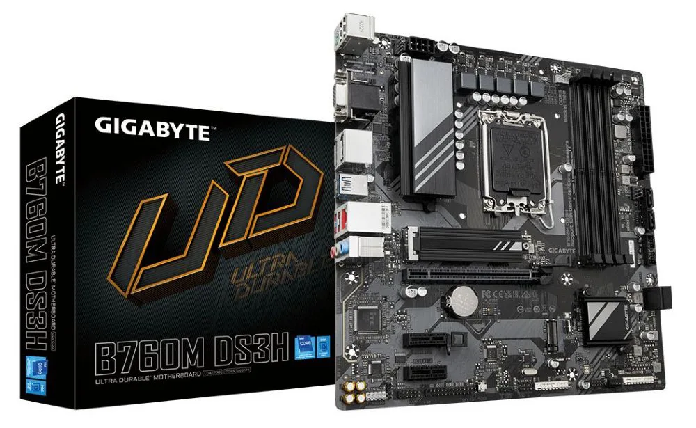 Gigabyte B760M DS3H 1700P DDR5 Ses GLAN DP/HDMI/VGA SATA3 USB3.2 MATX Anakart