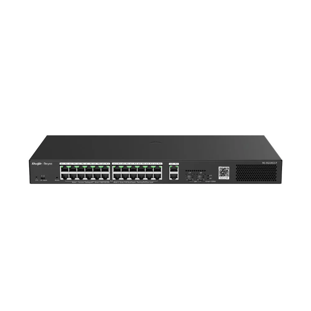 Ruijie RG-ES228GS-P 26 Port Gigabit 24XPOE 370W 2XRJ-45 2XSFP Yonetilir Switch