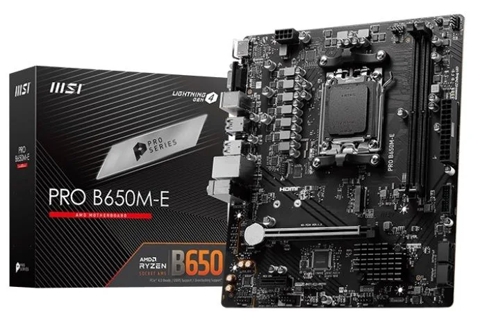 MSI PRO B650M-E AM5 DDR5 Ses GLAN HDMI/VGA SATA3 USB3.2 MATX Anakart