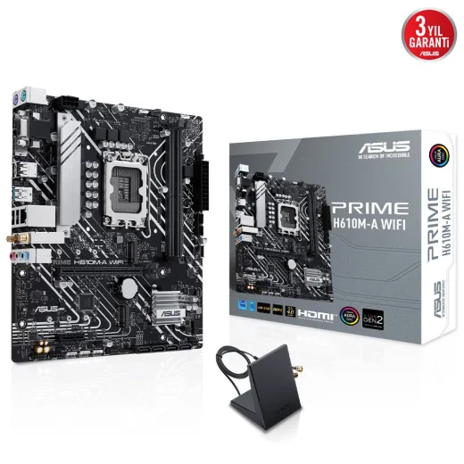 ASUS A620M-F Gaming WIFI AM5 DDR5 Ses GLAN HDMI SATA3 USB3.2 MATX Anakart