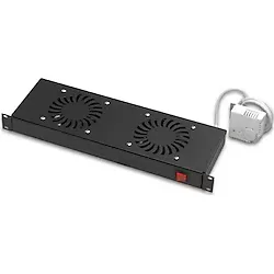 Ager Duvar Tipi 2Lİ Termostatli Siyah Fan Modülü AN-F2T-A-S1