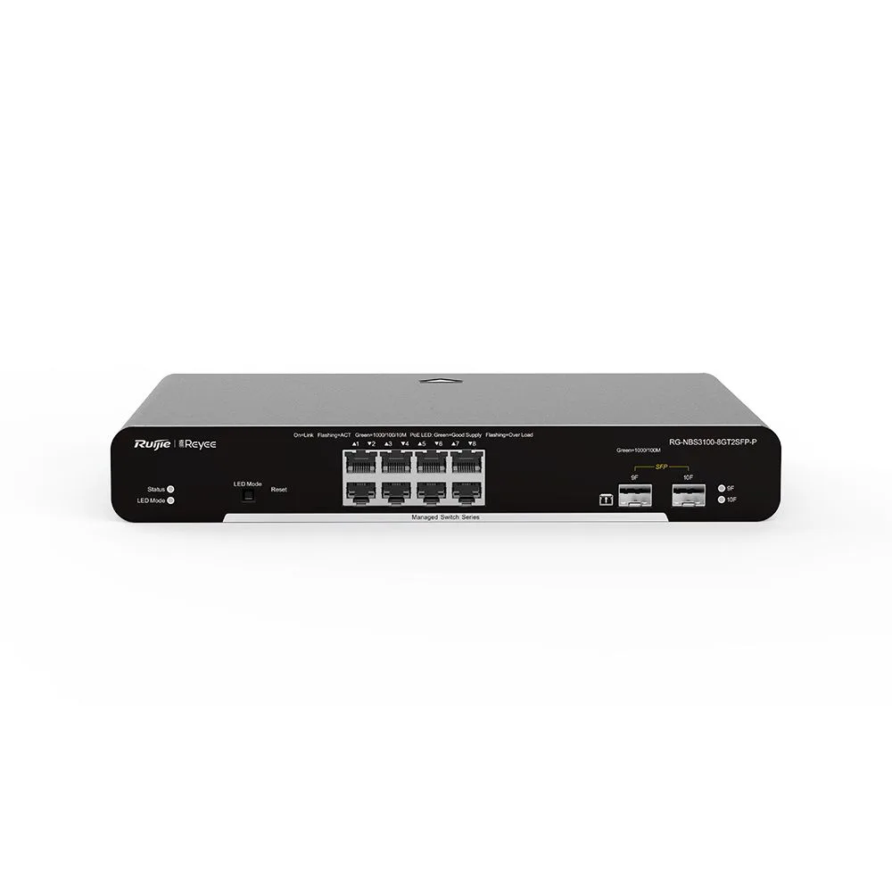Ruijie Reyee RG-NBS3100-8GT2SFP-P 8 Port Gigabit +2XSFP POE 125W Yönetilebilir