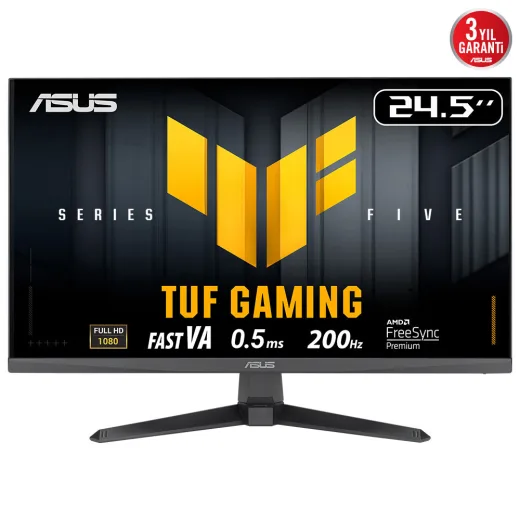 ASUS Tif Gaming VG257Q5A 24.5 inç 1920X1080 0.5MS 200HZ Fast IPS Full HD Freesync HDMI/DP Vesa