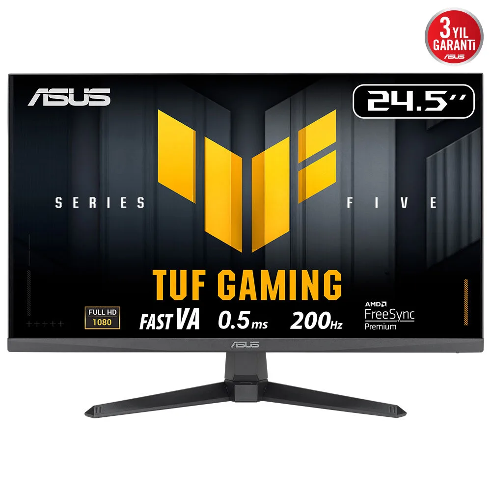 ASUS Tif Gaming VG257Q5A 24.5 inç 1920X1080 0.5MS 200HZ Fast IPS Full HD Freesync HDMI/DP Vesa