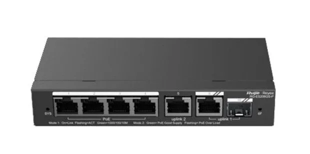 Ruijie RG-ES206GS-P 4 Port Gigabit 4 Port POE+ 1XGIGABIT Uplink 1XSFP Switch