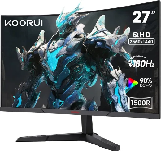 Koorui 27E6QCA 27 inç Gaming Curved 180HZ 1MS 2K HDMI/DP Vesa Monitör Siyah