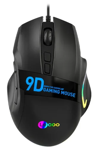 Lenovo Lecoo MS130 USB RGB LED Aydinlatmali 7200DPİ Gaming Optic Siyah Mouse
