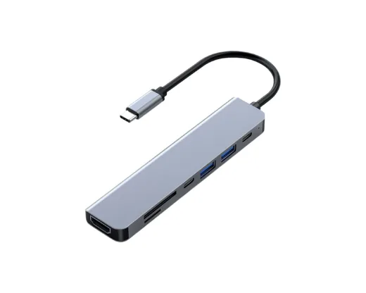 Frisby FA-7684C Type-C TO 7 IN1 USB-C+HDMI+SD/TF+USB3.0+PD+USB-C