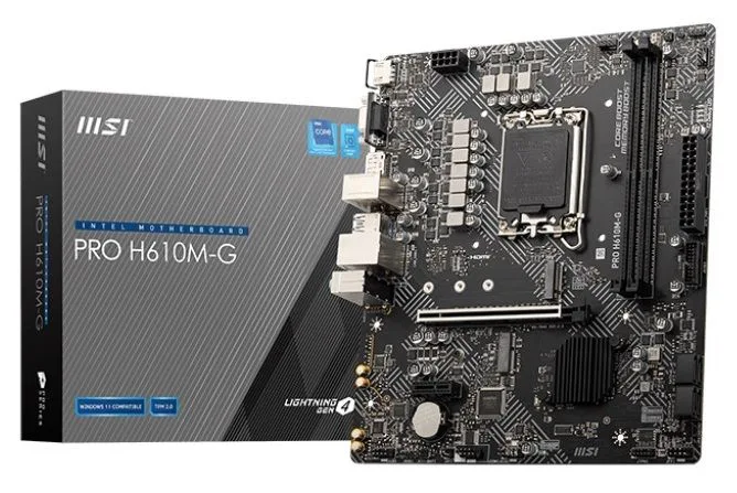 MSI PRO H610M-G DDR5 1700P Ses GLAN DP/HDMI/VGA SATA3 USB3.2 MATX Anakart