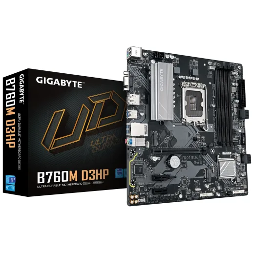Gigabyte B760M D3HP 1700P DDR5 Ses GLAN DP/HDMI/VGA SATA3 USB3.2 MATX Anakart