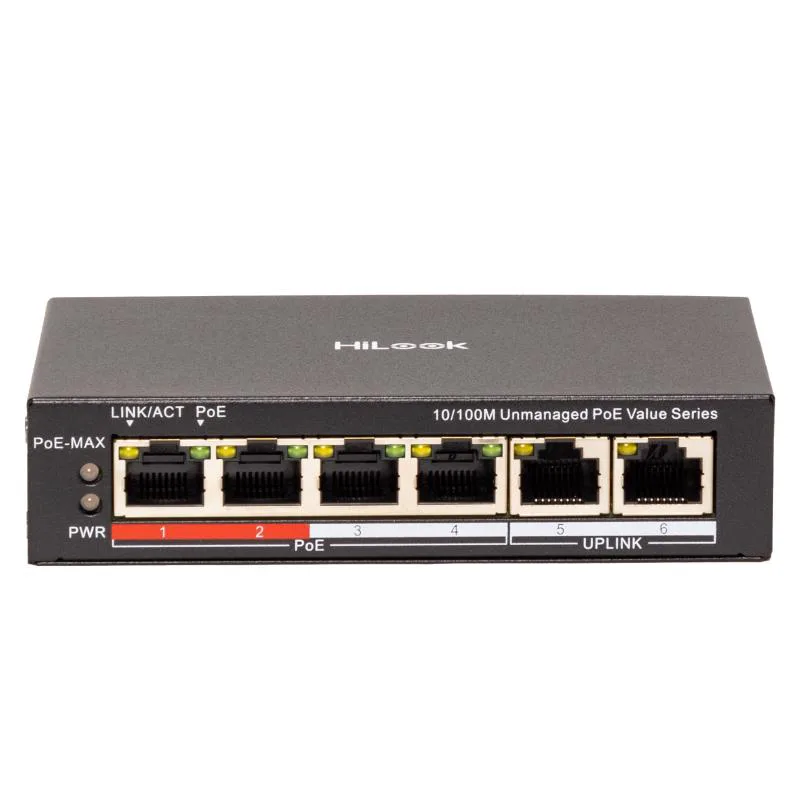 Hikvision-Hilook NS-0106P-45(B) 4X100 Mbps POE Port 2 X 100 Mbps RJ45 Port 45W